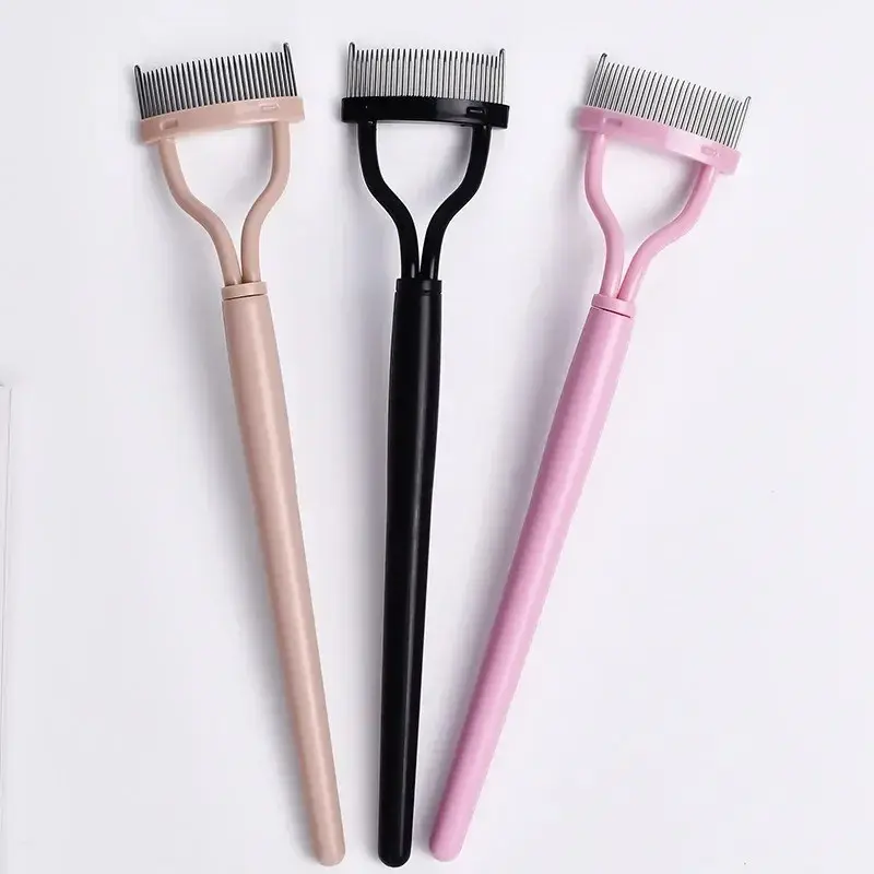 3pcs Lash Stainless Steel Eyelash Brush Comb, Portable Mascara Curl Eye Combing Tools, Eyelash Curler Makeup Lash Separator, Brush Combo