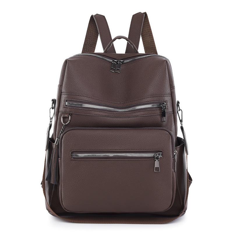 Vintage PU Backpack Casual Large Capacity Women's Backpack