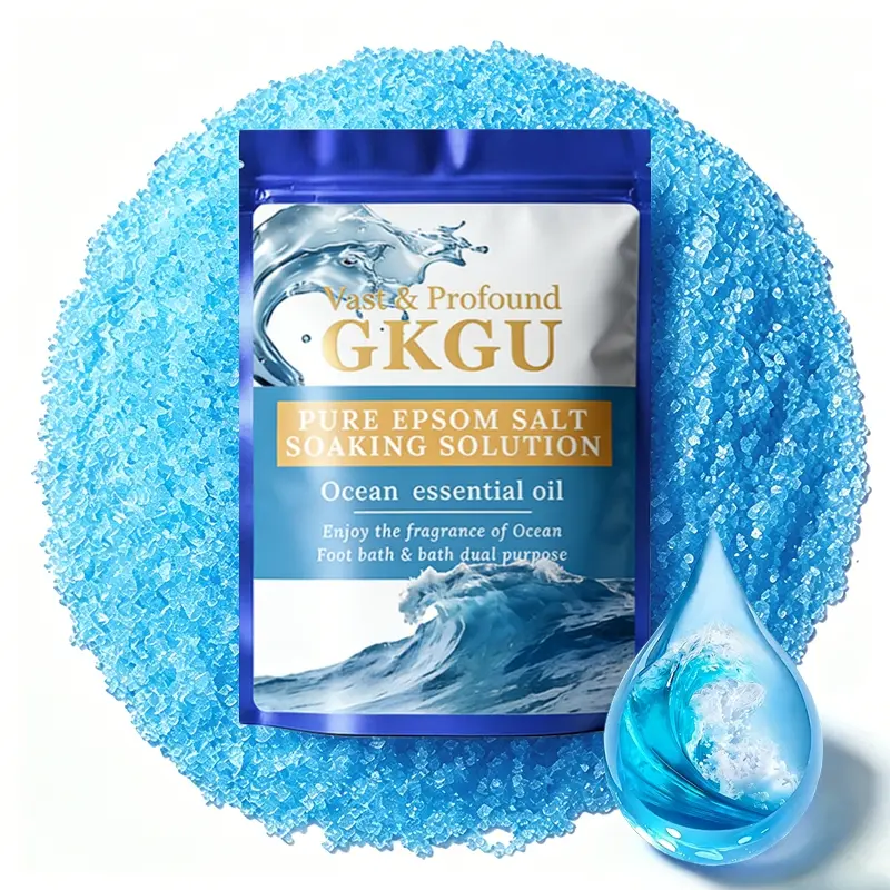 GKGU Ocean Bath Salt 85g, body bath salt, mild exfoliating bath gel, pure Epsom salt soaking solution. It moisturizes the skin and softens body bath salt, suitable for use on all skin types, Epsom Salts For Soaking