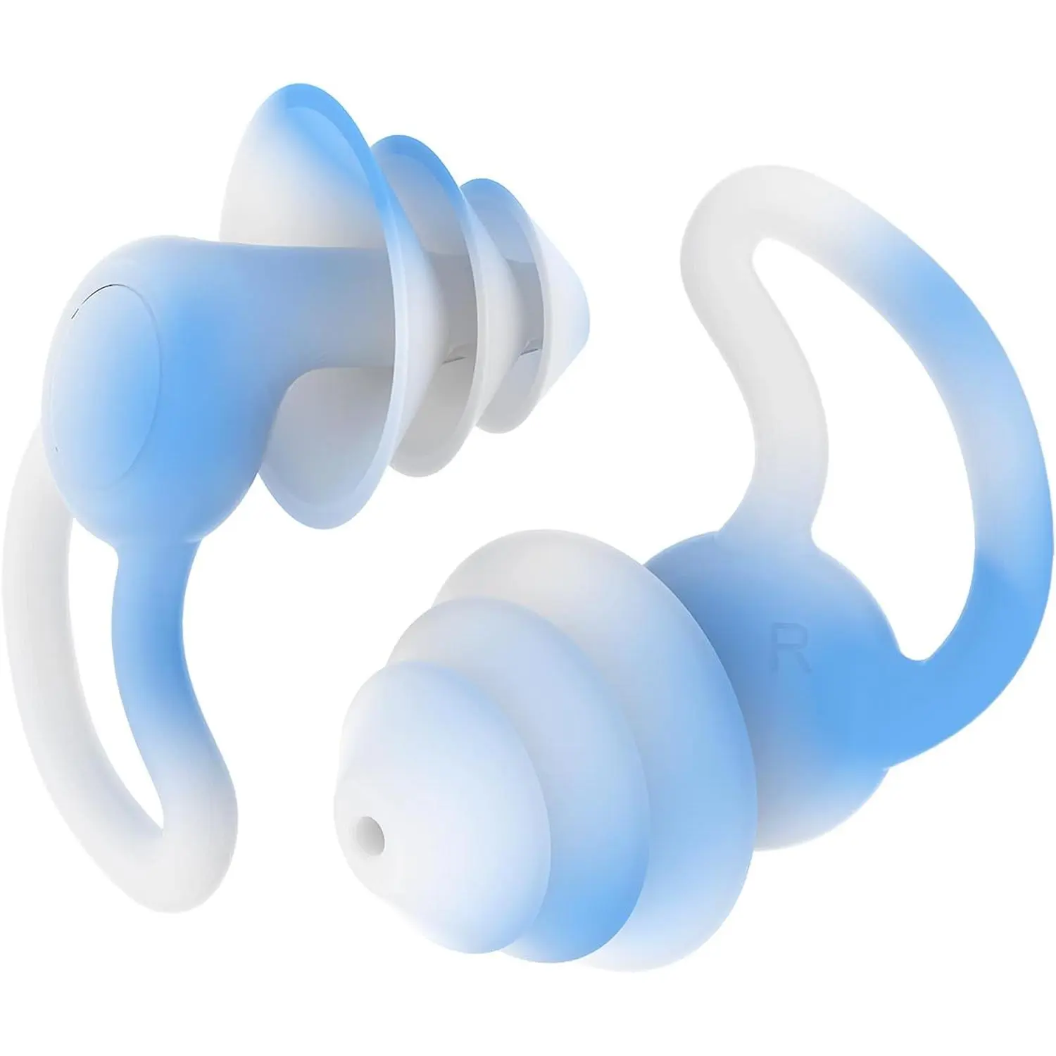 Swimming Ear Plugs with Nose Clip, 2 Pairs,  |   earplugs for swimming, surfing, snorkeling, sleeping & shower; for adults, 2 pairs with nose clip