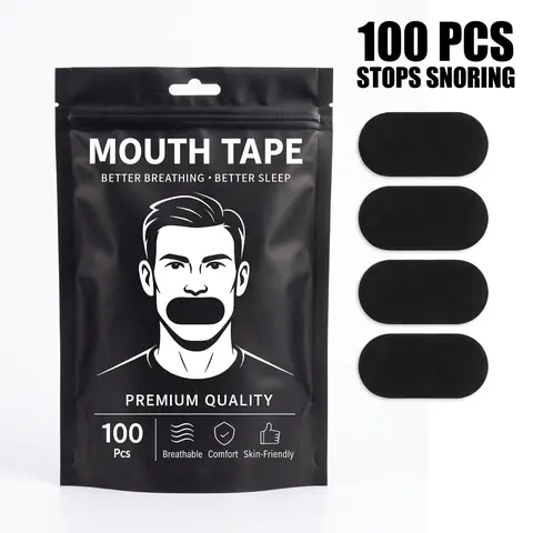 100 Pack Super Breathable, Strong Adhesive Lip Sleep Strips, Secure Fit for Sport & Night Rest, Improves Sleep Quality, Mouth Tape for Snoring
