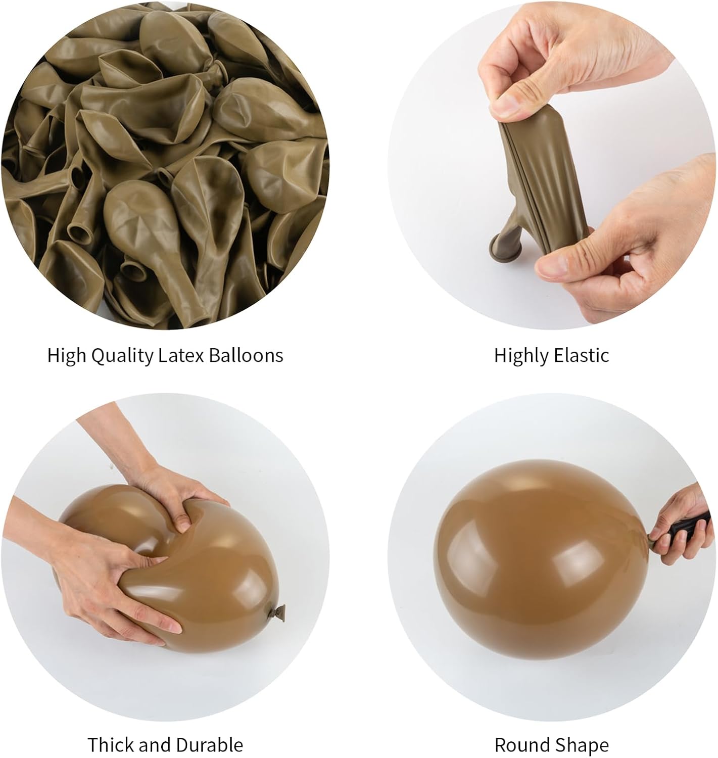 110 count Dark Brown Balloons, 12inch Coffee Brown Latex Party Balloons, Helium Quality for Birthday Shower Graduation Party Decorations(With 2 Ribbons) 110 count Dark Brown Balloons, 12inch Coffee Brown Latex Party Balloons, Helium Quality for Birthday Shower Graduation Party Decorations(With 2 Ribbons)