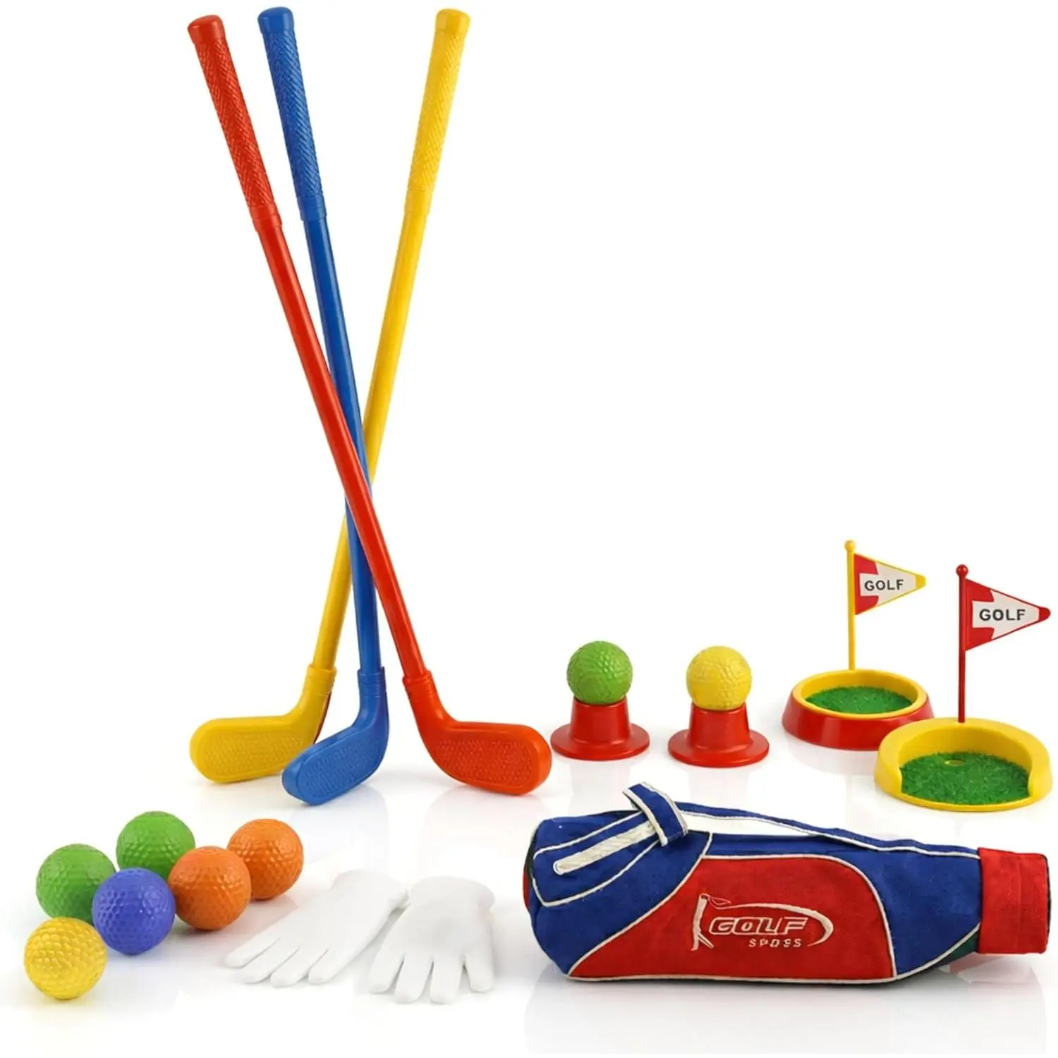 Toddler Golf Set - Toddler Golf Clubs| Kids Golf Clubs Includes Kid Golfer Bag, Gloves, 8 Balls and 3 Sticks - Sports and Outdoor Play Toys, Outdoor Toys, Kids Outdoor Play Equipment