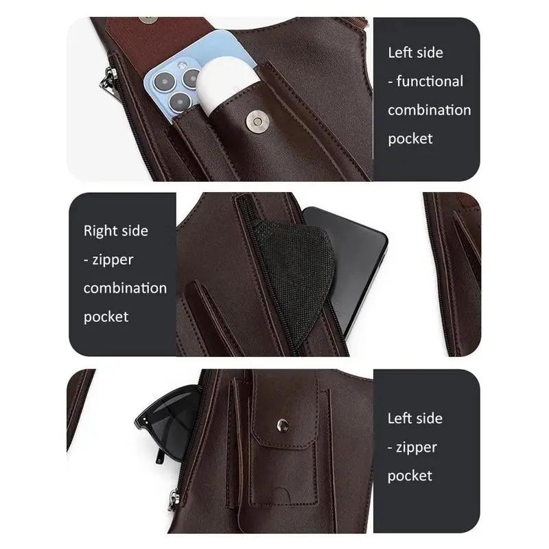 Ultra-Secure Outdoor Shoulder Bag for Hiking and Travel with Reinforced Anti-Theft Hidden Compartment Adjustable Strap for Men and Women Durable Waterproof Leather Crossbody Bag