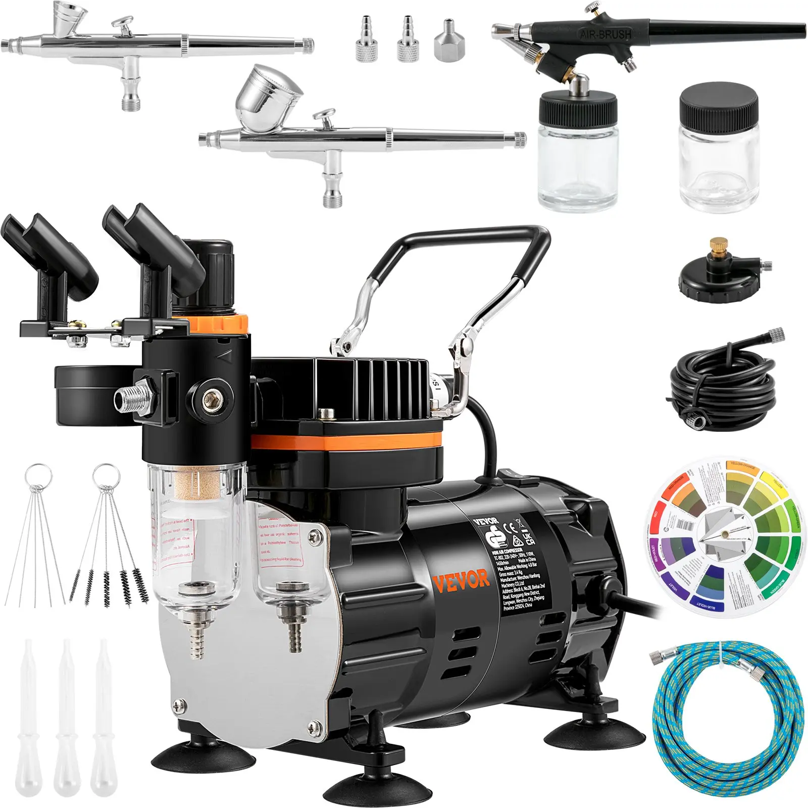 【Summerfinds】VEVOR Airbrush Ensemble, Expert Airbrush Kit with Compressor, Multi-Use Dual-Action Gravity Feed Airbrush System for Art, Nails, Cookies, Tattoos