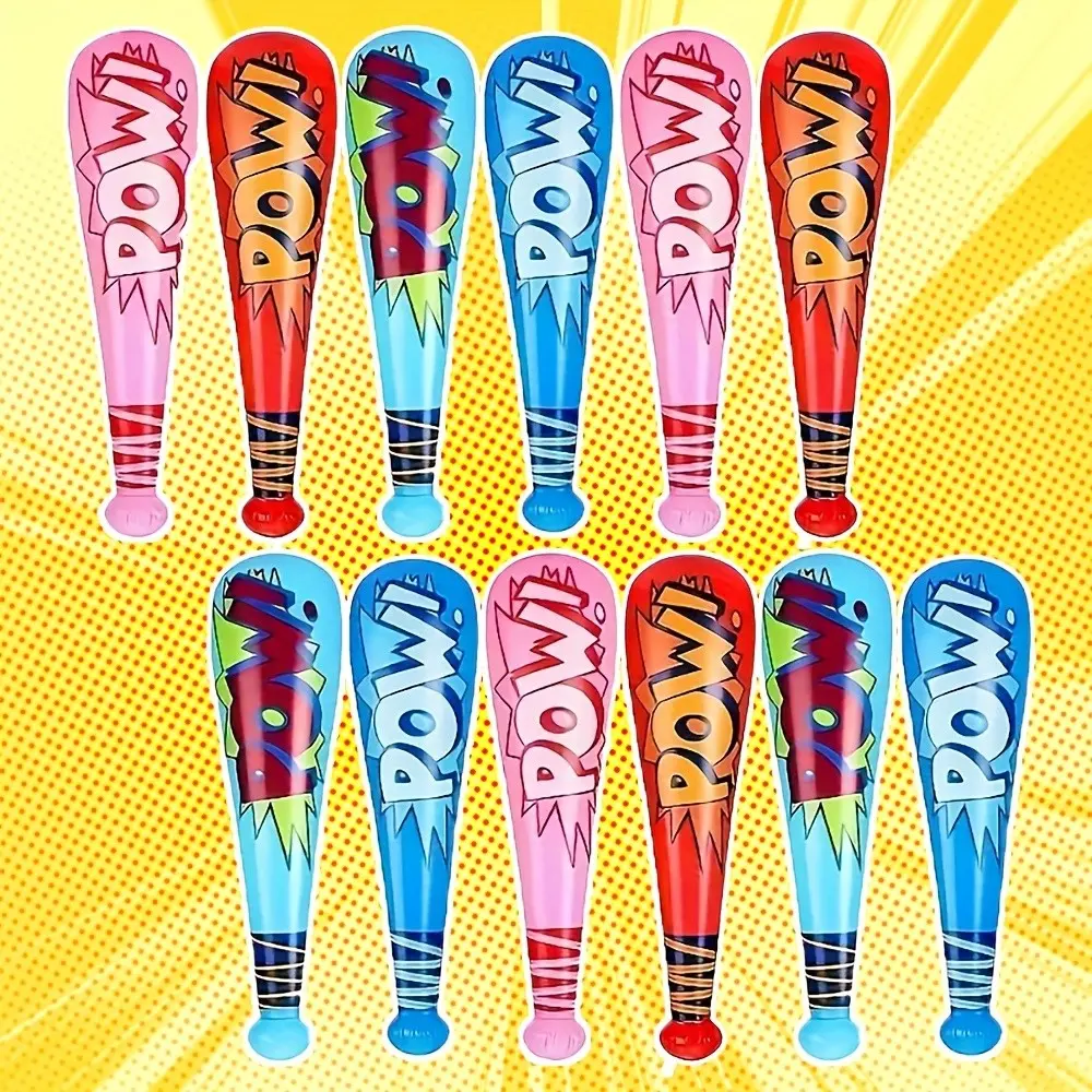 6/12/16 Inflatable Baseball Bats, Comic Style Pow! Explosion Design, PVC Party Decor, Birthday, Halloween, Graduation Gifts