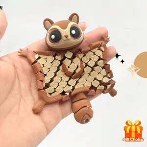 Limited Edition 3D Printed Flying Squirrel Keychain, Cute Sitting Pose, Durable Lightweight Backpack Accessory, Pet Lover Gift, Multiple Colors Available