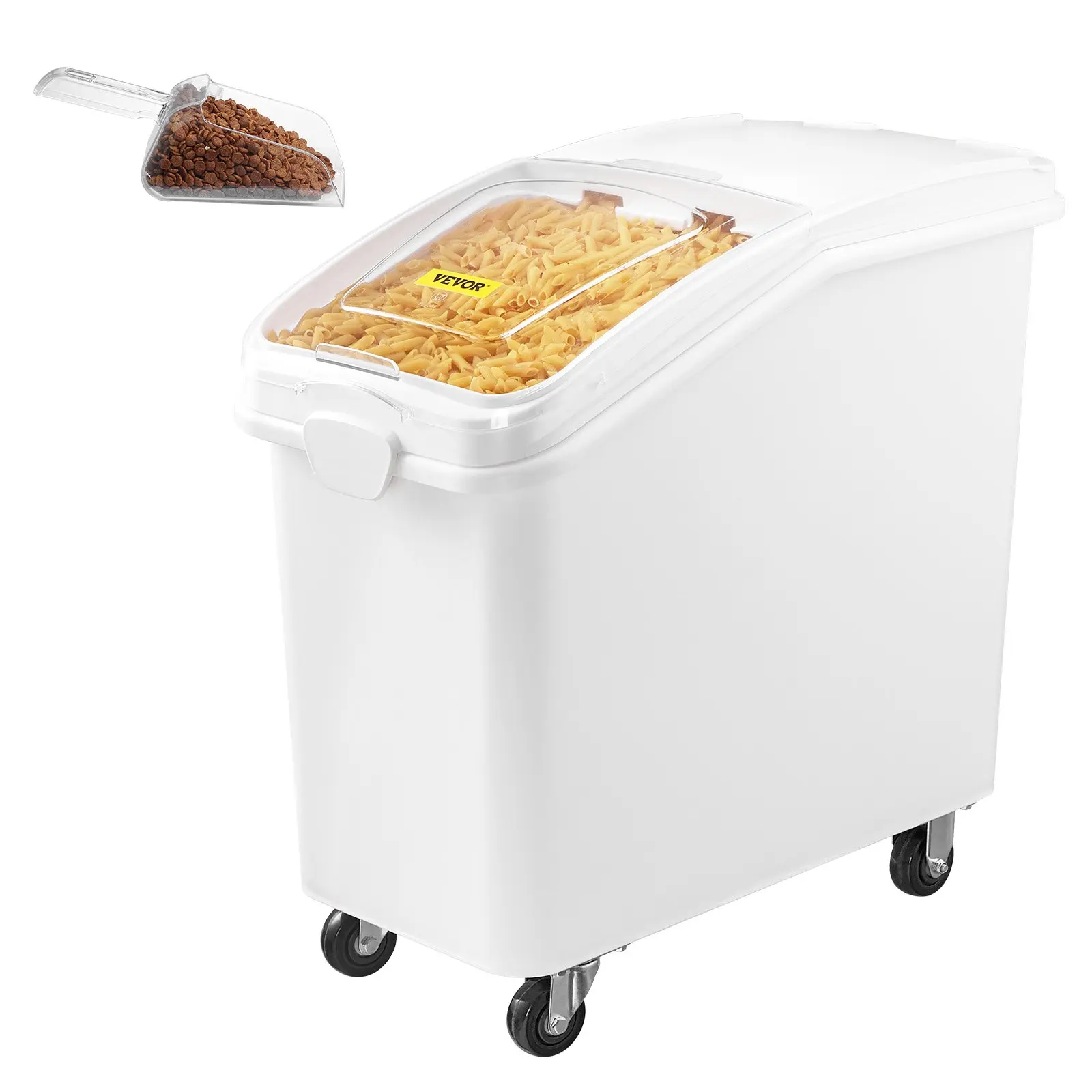 【DealsForYouDays】VEVOR Rice Storage Container, 27Gallon/100L Capacity Large Dog Food Dispenser Bin, Kitchen Ingredient Grain Cereal Flour Bin, Pet food Containers with Wheels, Scoop, and Airtight Lid, 1 Pack