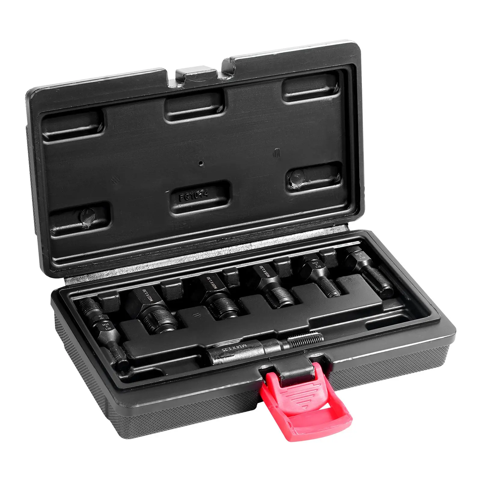 【DealsForYouDays】VEVOR 7-Piece Thread Chaser Set, Metric Thread Restorer Tool M10 M12 M14 M18 M20 M22, Rethreading Tool Kit with Storage Case, Heat Treated Carbon Steel, for Automotive Thread Repair Applications