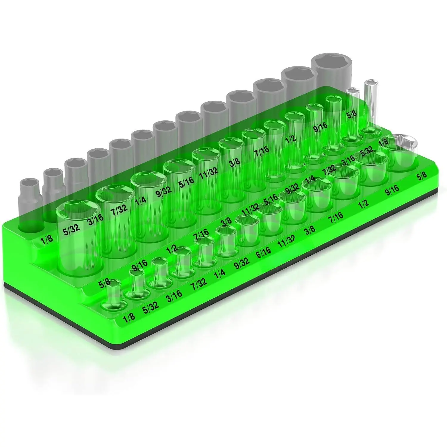Socket Organizer - 3 Rows, 1/4" Drive, SAE
