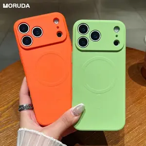 for Magsafe Magnetic Liquid Silicone Matte Case for iPhone 17 Air 12 13 14 15 16 17 Pro Max Wireless Charging Soft Slim Cover