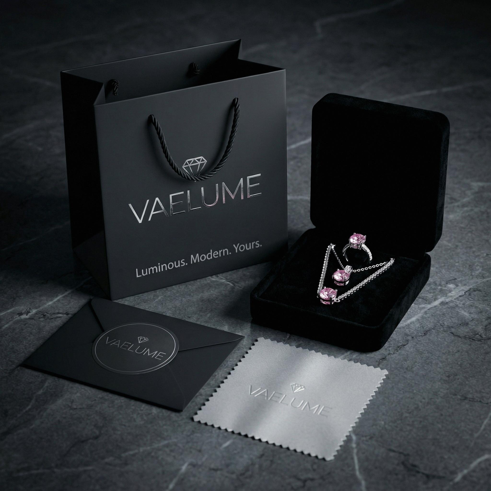 VAELUME Luxury 18K White Gold Plated Octagon Rose-Cut Pink Diamond Jewelry Set - 3PC Necklace Bracelet Ring-5A VVS CZ, Perfect for Daily Wear, Anniversaries,Birthday Gift for Women and Girls