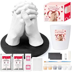 Hand Casting Kit for Couples with Base & Paints, Practice Kit, Hand Mold Kit Couples  for Anniversary, Birthday, Romantic Date Night DIY,  Gifts for Boyfriend and Girlfriend