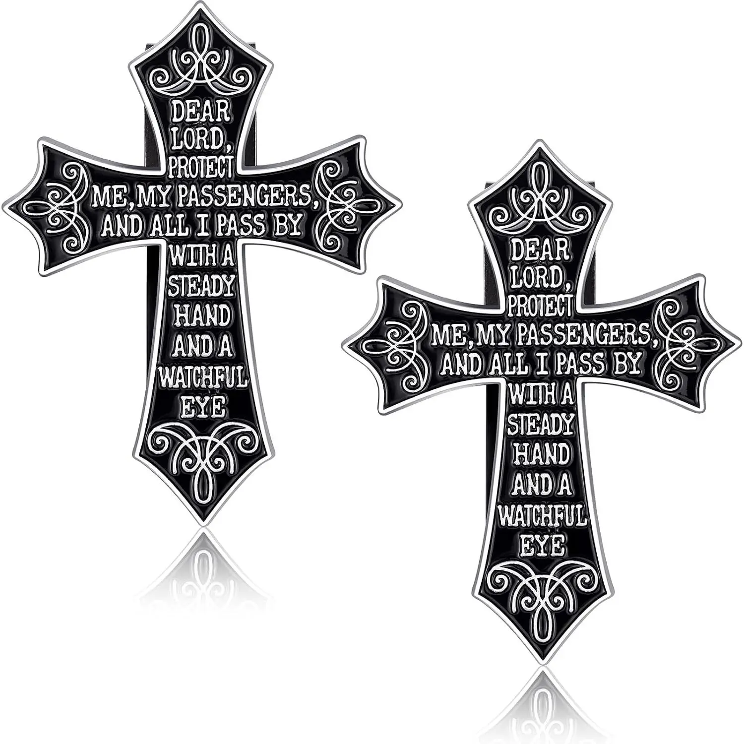 2 count Religious Visor Clips for , Guardian Angel Traveler Prayer  Sun Visor Clips, Christian  Protectors Medals, for Driver Women Men Anniversary Christmas Birthday Gifts
