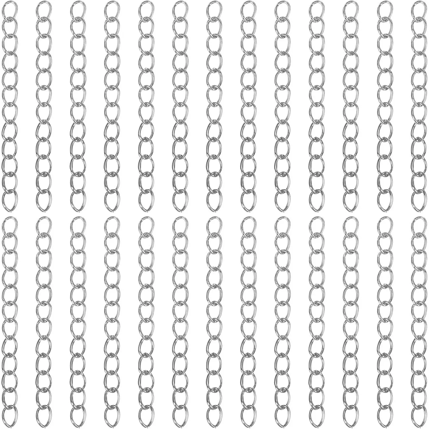 100 count Extender Chain for  Making  Necklace Extenders Removable Bracelet Extender Chains Extension Tails for Necklace Bracelet Anklets Key Chain