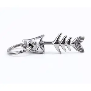 Funny Split Fish Bone Keychain, Detachable Fish Head & Fishbone Creative Key Accessory