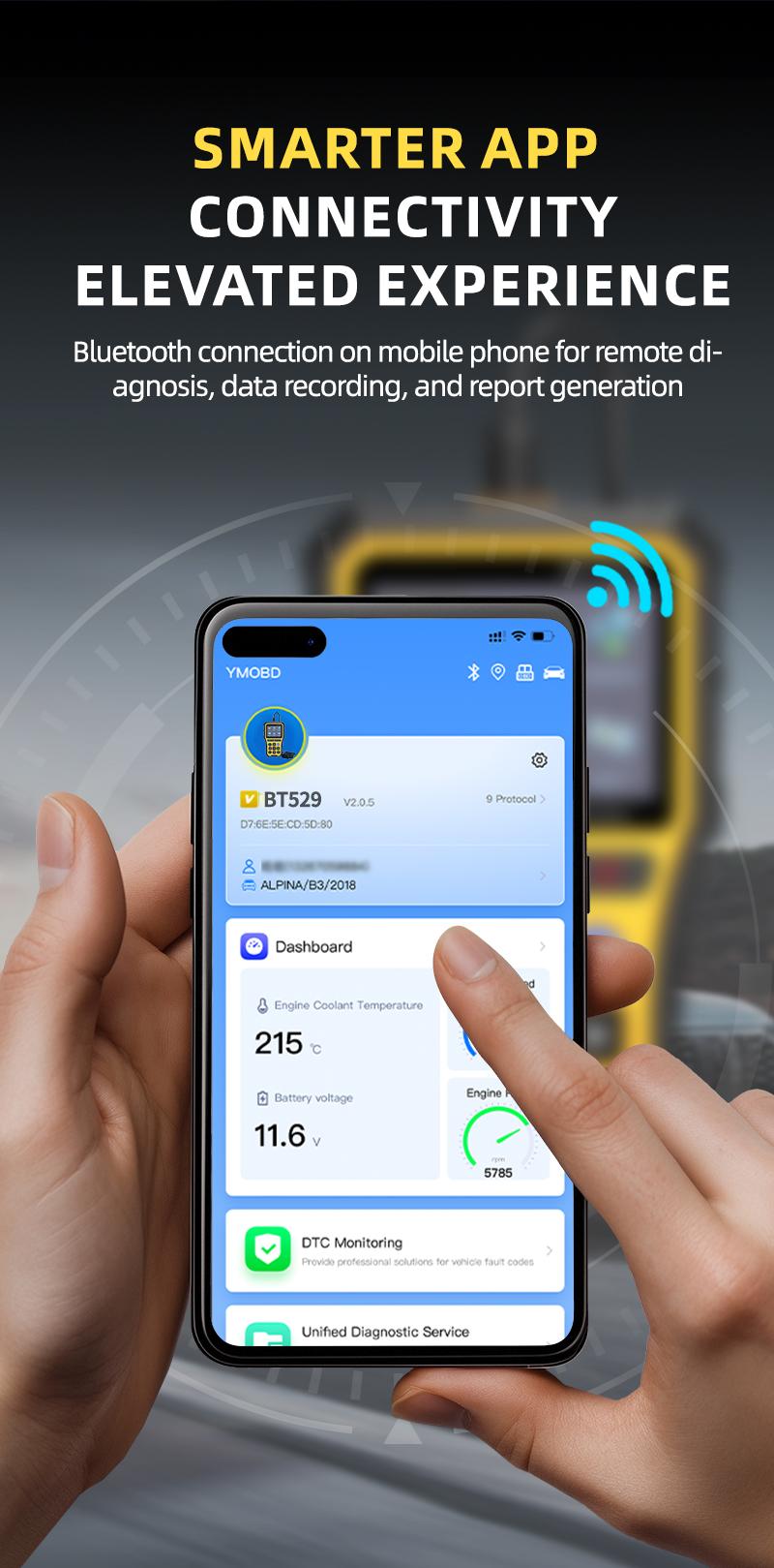 Hexibii 2-in-1 OBD2 Scanner Car Battery Tester ,PRO OBD2 Scanner Diagnostic Tool, Car Code Reader with Battery Tester, Check Engine Code Reader with Reset OBDII, Real-Time Date, DTC Lookup, Scan Tool for All OBDII Protocol Cars Since 1996