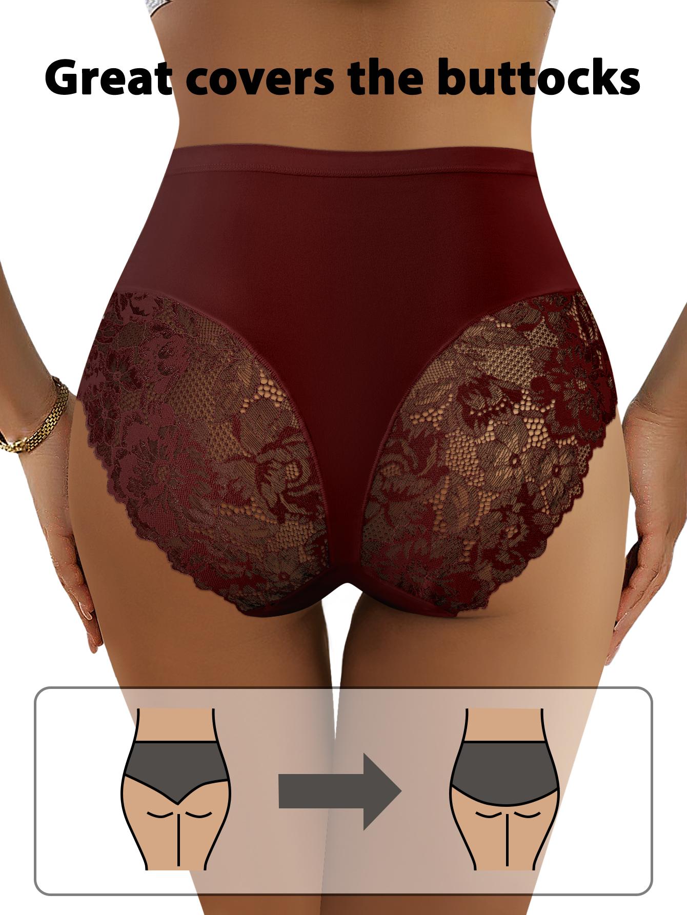 QUASTI 10 PCS Cross Design Skin-Friendly Lace Sexy Women's Underwear, High Waisted Milk Silk Fabric Soft Knicker for Breathable Comfy, Solid Color Panty Female Intimates, Suitable for Daily Wear SpringStatements