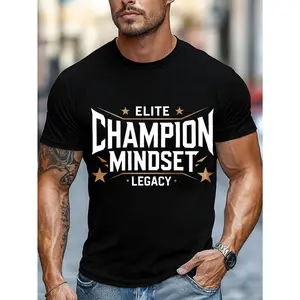 Casual, Men's T-Shirt, Elite Champion Mindset Legacy, Everyday Wear, Gift For Fitness Enthusiasts