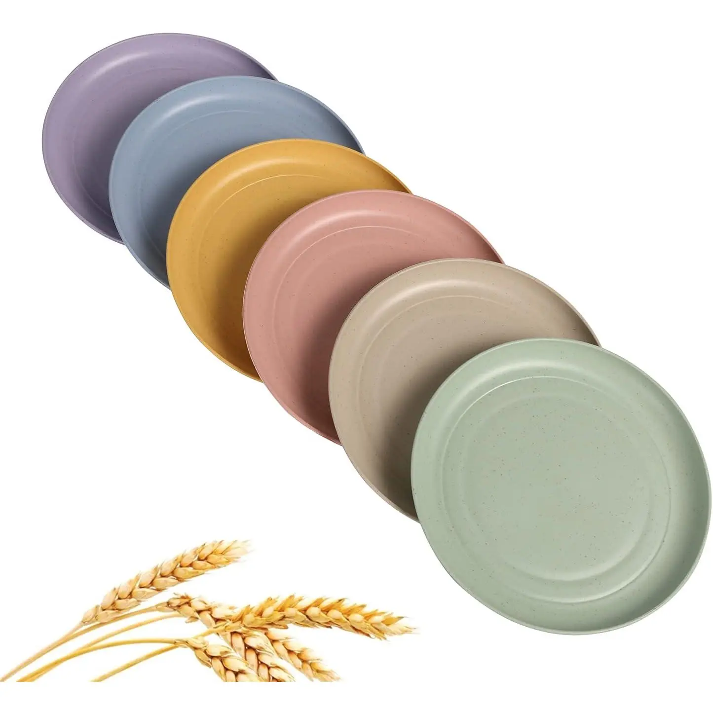 Wheat Straw Plates 6 Pack 5.9 Inch Small Appetizer Plate Set | Unbreakable Lightweight  Dishwasher & Microwave Safe Daily Use Dinner Dishes for Kitchen Outdoor Camping
