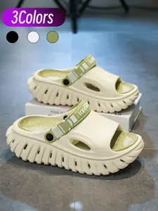 1 Pair Outdoor Explore Functional Dual Wear Slides Unisex Roomy Open Toe Buckle Strap 3D Sawtooth Platform Daily Commute / Hiking Relax - EVA, Drain Hollow Bend Proof Height Boost Comfort Grip