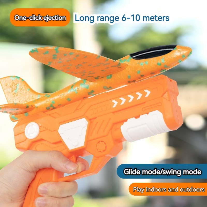 Colorful Durable Foam Airplane Launcher Toy, 1 Set Outdoor Fun Handheld Hand-Throwing Airplane Toy, Outdoor Sports Toy for Kids, Birthday Gift for Boys & Girls