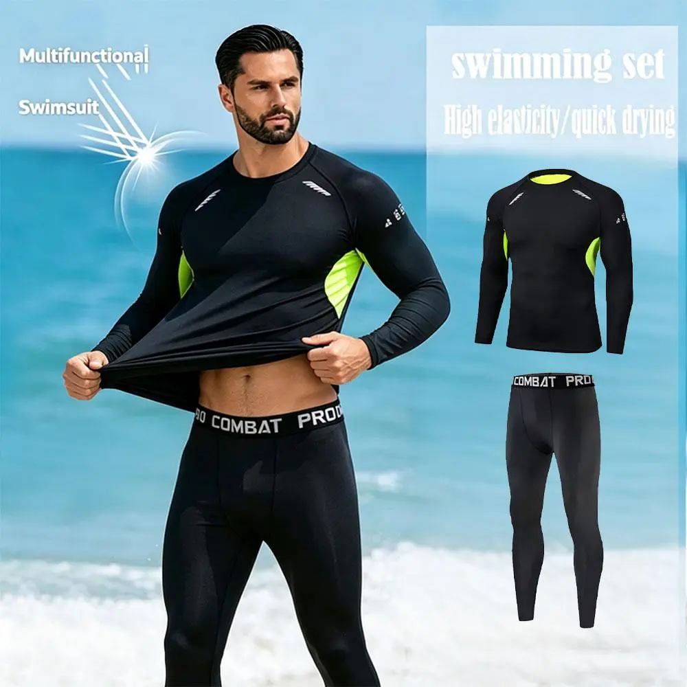 Men's Rash Guard Swimwear, Short Sleeve Color Block Swim Top with UV Sun Protection, Quick-Dry High-Elastic Fabric for Beach Wear, Male, Sun Shielding, Swimming, Elastic Fit, Breathable, Uv Shielding, Multi-Size, Comfortable