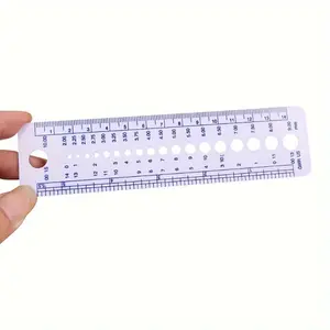 1pc Knitting Gauge, Plastic Knitting Needle Gauge, Circle Geometric Template Ruler, Student Measure Tool For Sewing Learning