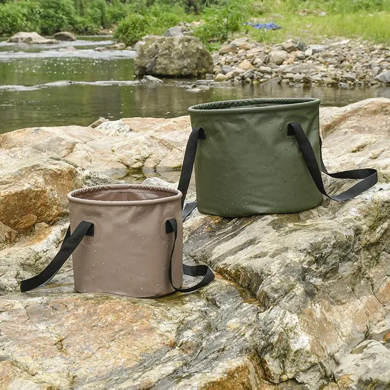 Outdoor camping folding bucket Multifunctional large-capacity portable fishing bucket Storage retractable car storage bucket