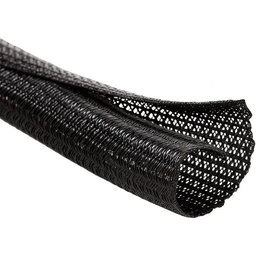 GJANSH 10ft & 23ft Lengths 1/2 inch Cord Protector Wire Loom Tubing - Split Cable Sleeve & Organizer, Self-Closing Wire Wrap for USB, Power Cord, Audio Video, Cat Proof - Black