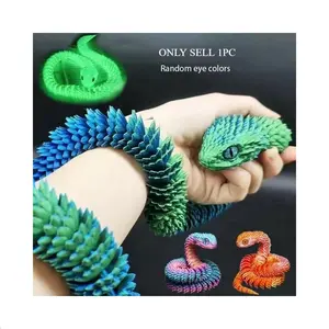 3D Printed Bendable Joint Snake Finger Toy, Realistic Snake Ornament, Desktop Decor, Gift, Miniature Doll, Anime Figure Model, Articulating Animal Figurines, Articulating Miniatures