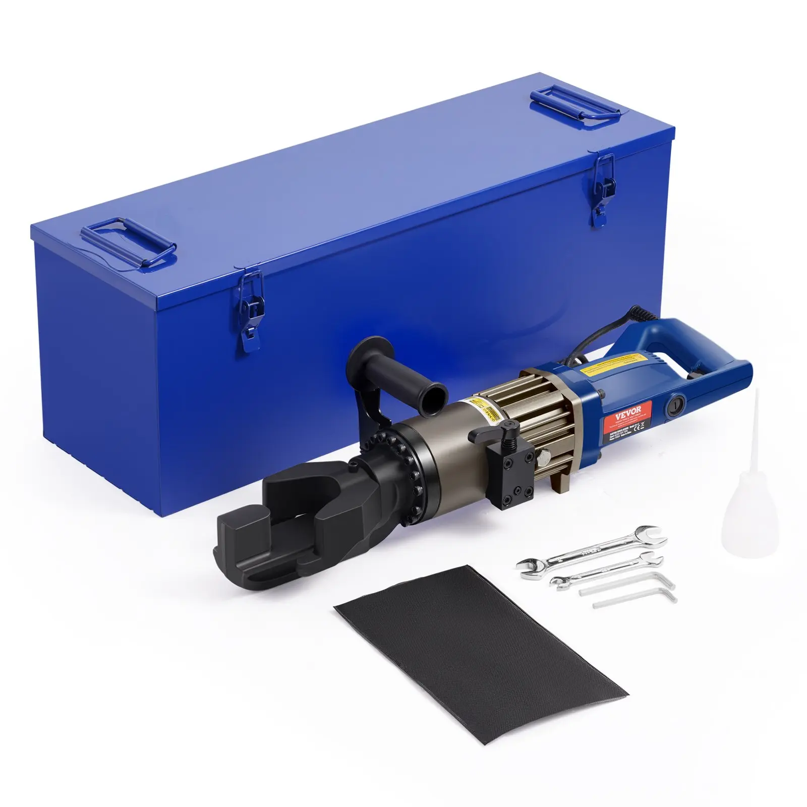 【DealsForYouDays】VEVOR Electric Hydraulic Rebar Bender, 1500W Portable Rebar Bending Machine, Bending up to 3/4 Inch #6 (6-20mm) within 4 Seconds, High Power Steel Rebar Bender w/ Tool Case Oil Can, Black Blue RN-22