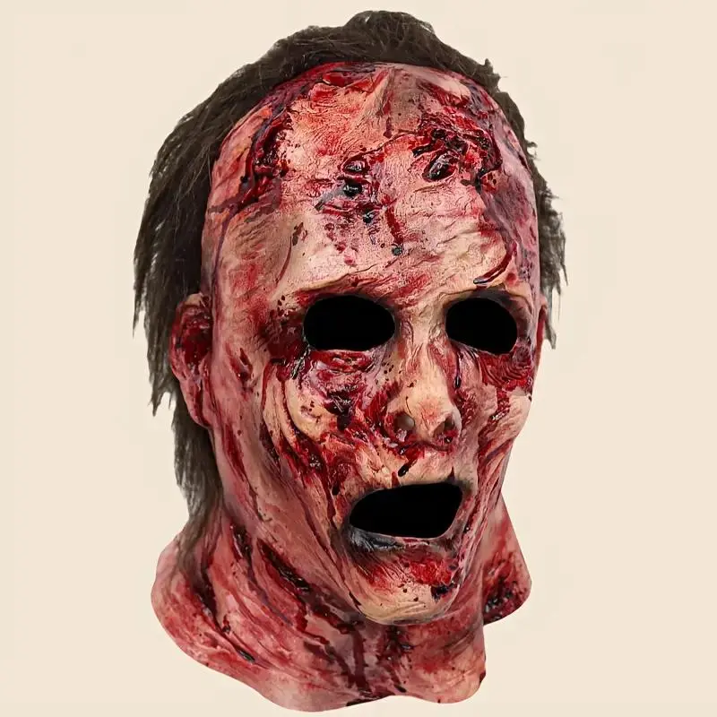 Halloween Ghost Latex Mask, Bloody Skull Design, Perfect for Role-Playing, Parties, Stage Performances, Horror Party Accessories