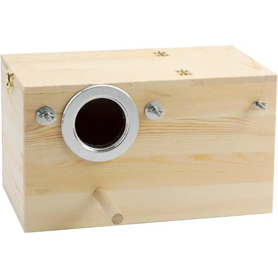 Pine Wood Parakeet Nest Box Bird House Budgie Breeding Mating Box for Lovebirds Cockatiel Parrotlets (XL)