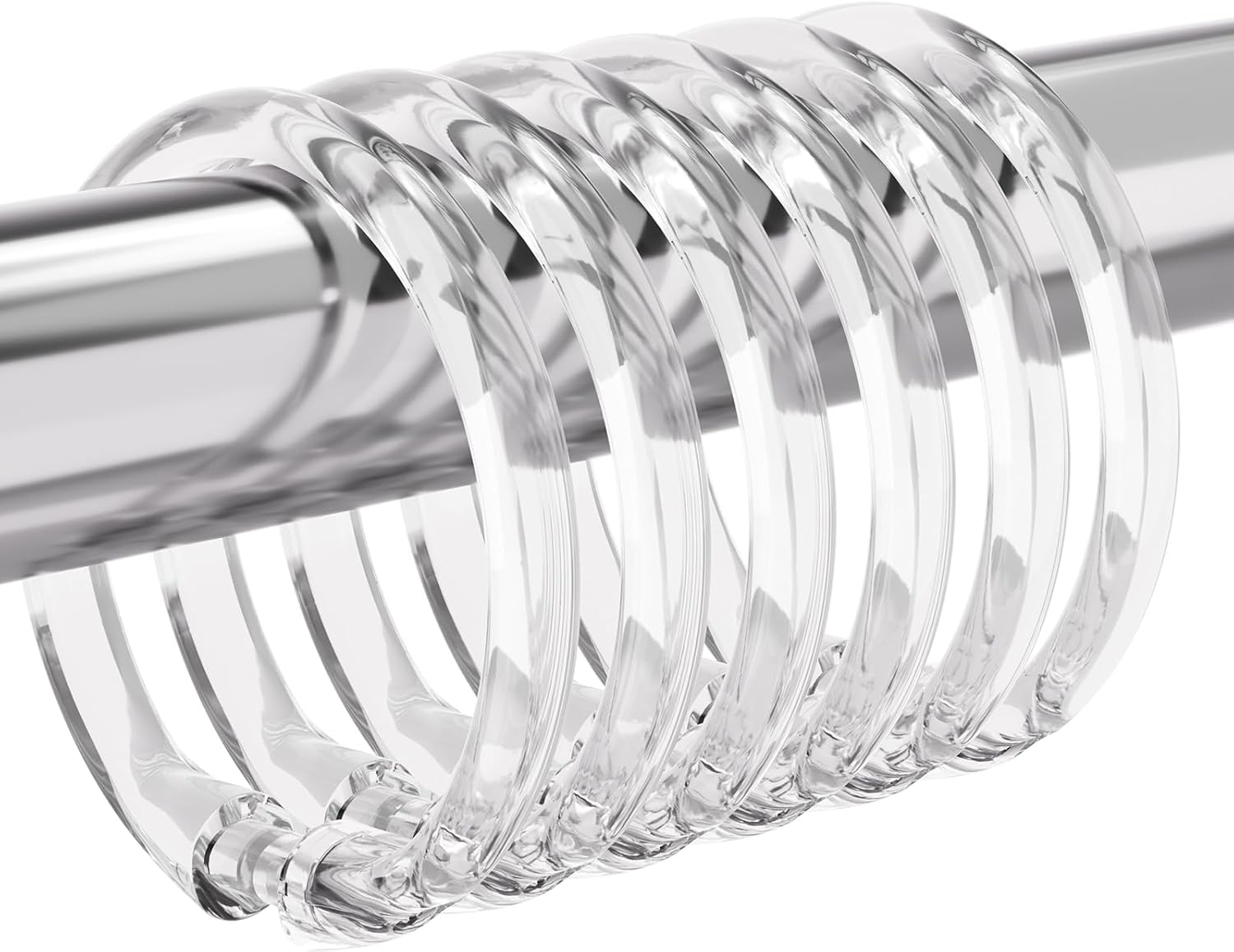 Plastic Shower Curtain Rings, 24 Pcs Shower Curtain Hooks, O Shape Clear Shower Curtain Hooks Rings, Easy to Snap Closure, Shower Hooks for Shower Curtain 2026 new