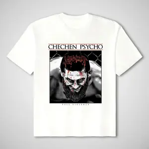 UFC Khamzat Chimaev V2 Borz Tour Short-Sleeve Cotton T-Shirt - Menswear, Casual Round Neck Streetwear, Soft Men's Apparel, UFC Championship Fighter Top, Outdoor Gift For Him, Shortsleeve, Tshirt, Clothes, Casual T-Shirts