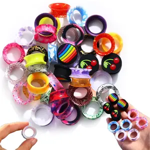20Pcs Double Flared Silicone Ear Tunnels, Flexible Random Color Ear Gauges Plugs, 6g to 1 Inch Multi-Size Soft Comfortable Piercing Jewelry Stretcher Set for Daily Ear Decoration