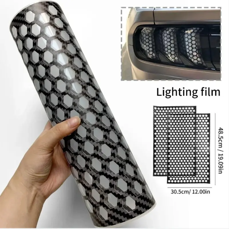 Car Rear Tail Light Lamp Stickers, Honeycomb Type Decal Black, Vinyl Decal Sticker