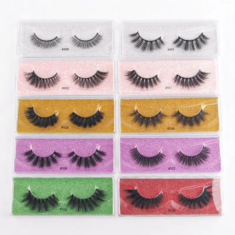 10 Pairs Natural Dense False Lashes, 3D Fluffy C Curl, Mixed Length, Reusable, Solid Form, Degradable, Perfect for Different Styles