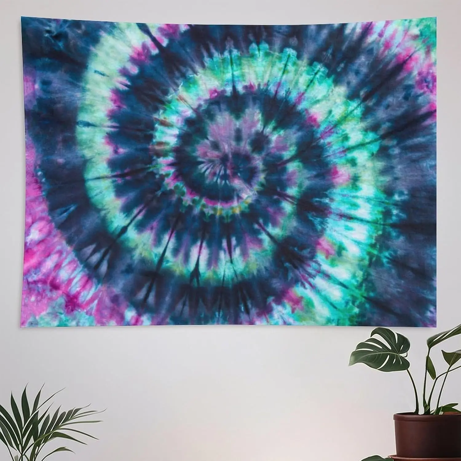 ZhiRain Colorful Tie Dye Tapestry Wall Hanging Abstract Spiral Rainbow Aesthetic Tapestries Home Decor for Living Room Bedroom Farmhouse Apartment Dorm 60"x60"