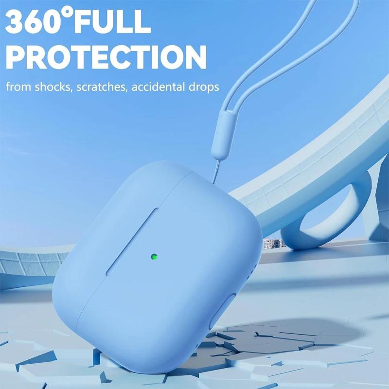 Soft Silicone Protective Case With Cleaning Pen Kit For Apple AirPods Pro 1st & 2nd Generation, Shockproof Scratch Resistant Headphone Cover For Daily Protection And Portable Carrying