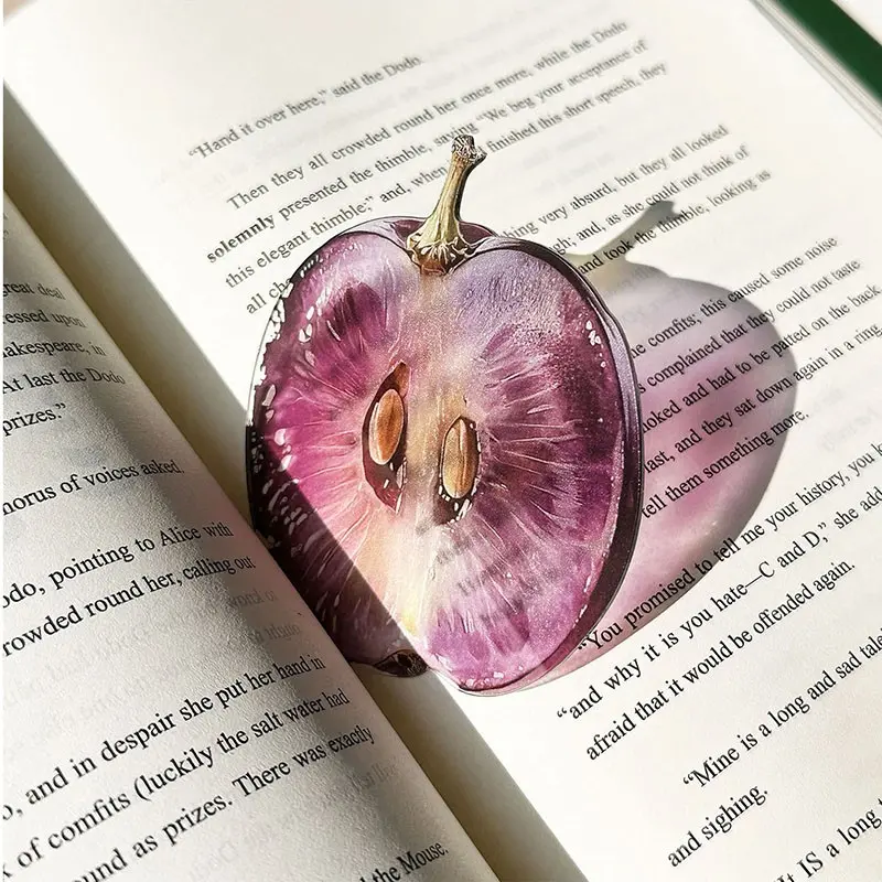 4 Pack Semi Transparent Fruit Shaped Acrylic Bookmarks, 2 Style Set for Books and Journals