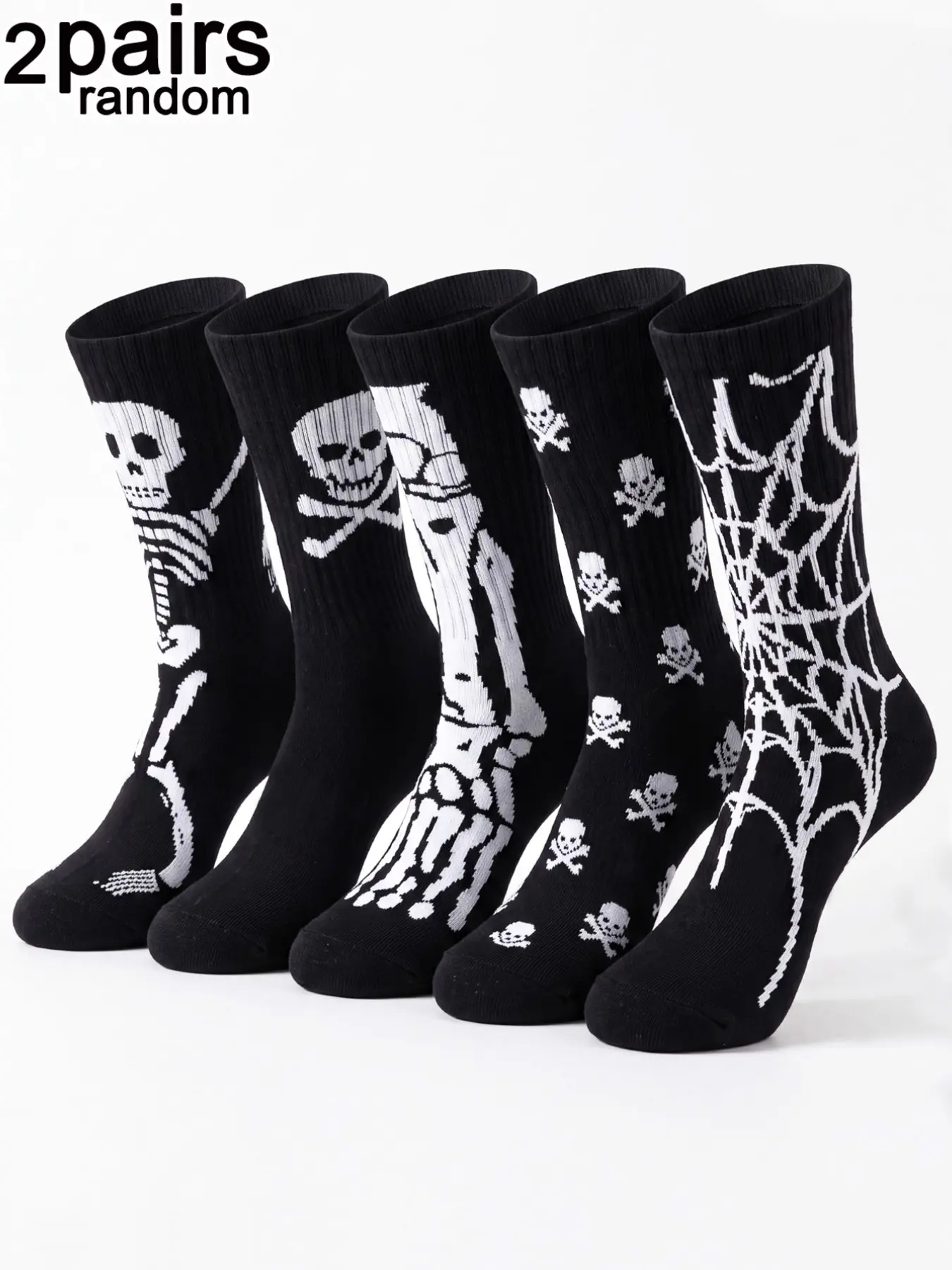 Halloween Spider Trendy Socks, Funny Skull Ghost Claw Mid-Calf Socks, Fashion Casual Comfortable Socks, Party Festival Daily Gift