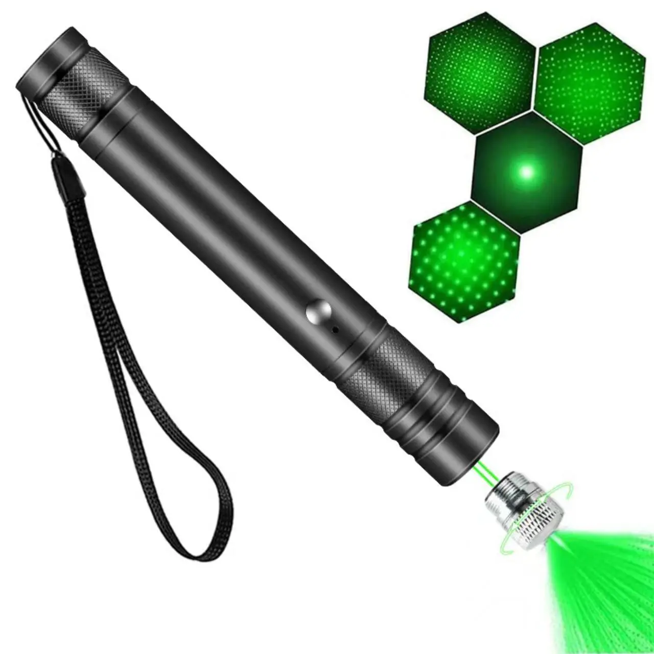 Rechargeable Green Laser Pointer Cat Toy - Interactive Star Pattern Toy with Star Cap, Durable Universal Size Chaser for Indoor Play & Outdoor Fun, Cat Entertainment & Astronomy Presentations