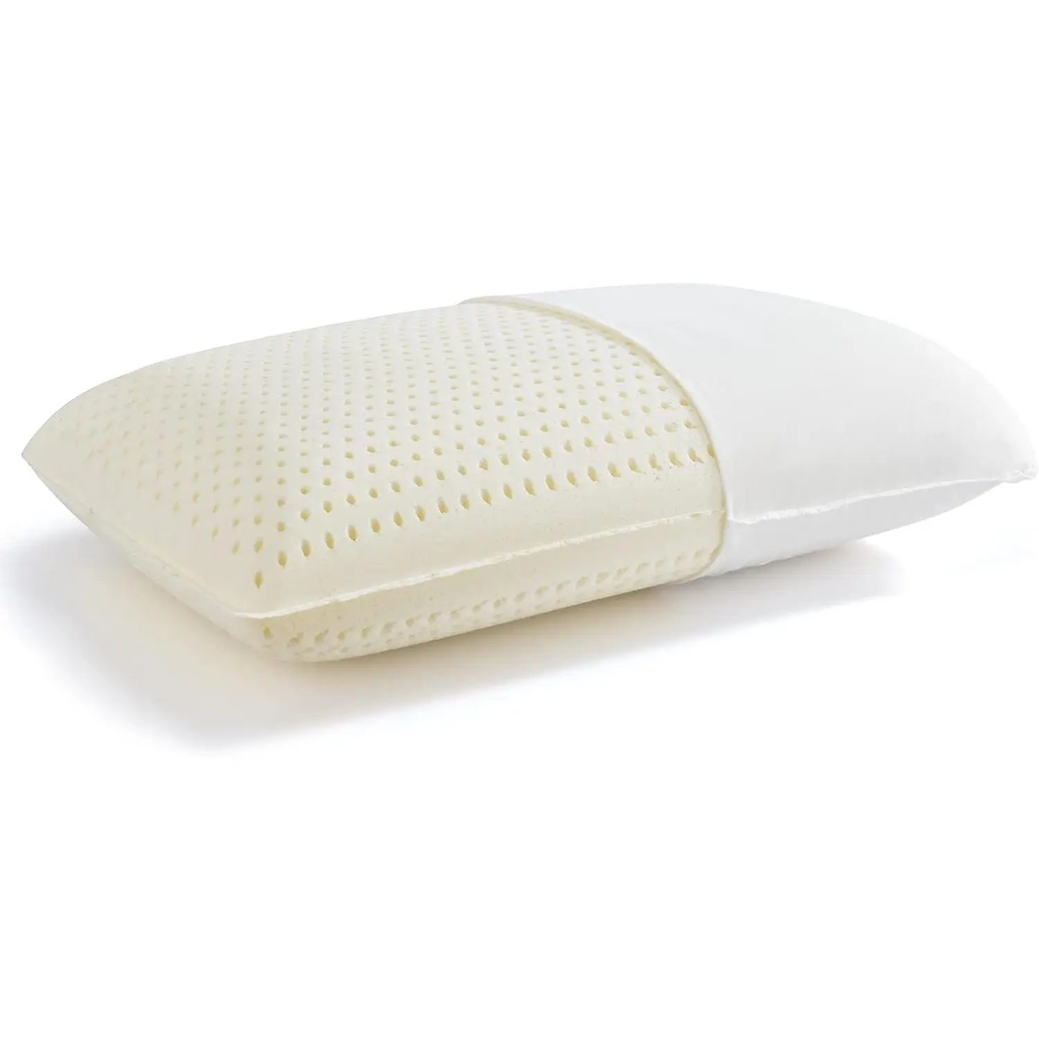 Talalay Natural Latex Pillow Sleeping Bed Pillow, Medium Firmness Latex Pillow for Side, Back, and Stomach Sleepers, Removable Breathable Cotton Cover (Standard (Mid Loft))