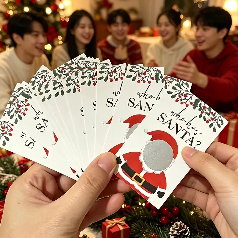 Fun Christmas Scratch-Off Lottery Ticket Set, Party Game Cards, Essential for Family Gatherings, Perfect for Halloween, Christmas, New Year Celebrations