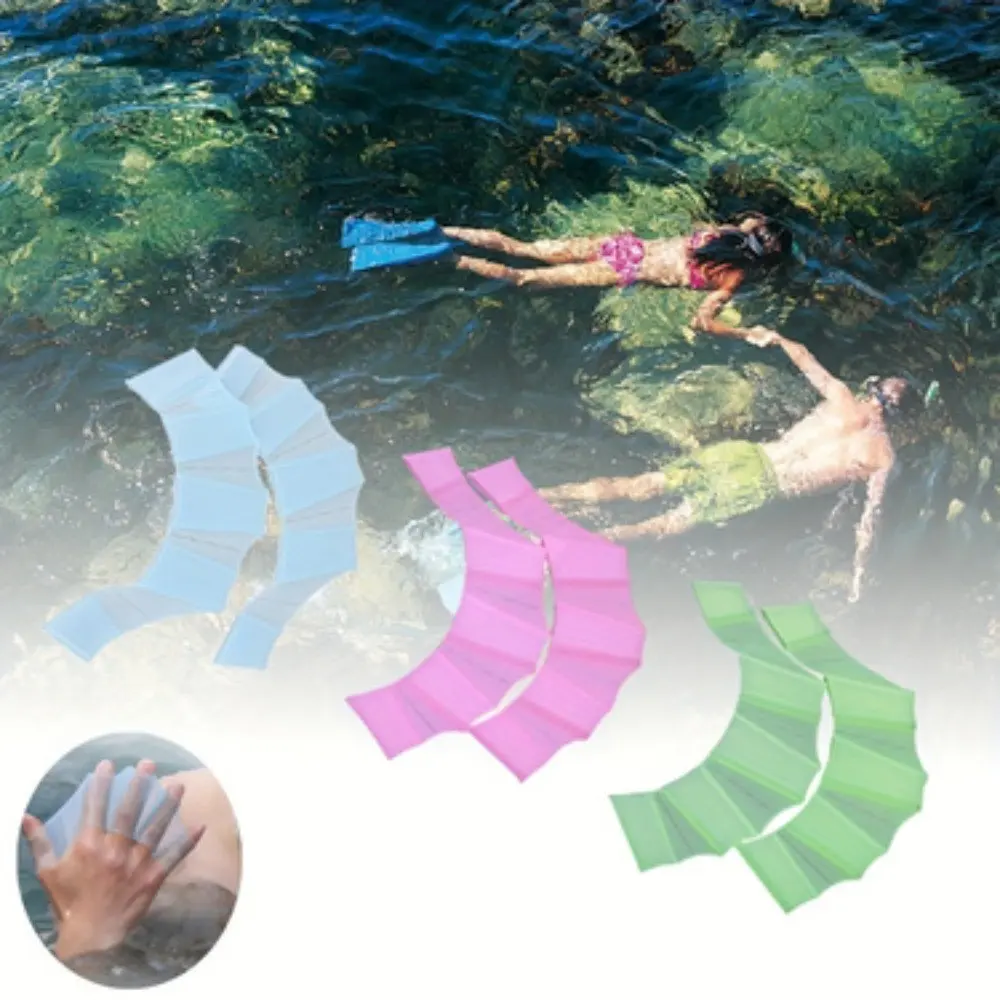 Silicone Snorkeling Swim Gear, Paddle Hand Flippers for Youth Half Palm, Kids Swimming Gloves, Freestyle Hand Paddles