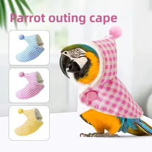 Parrot Fleece Hoodie Cape – Warm Winter Bird Coat for Cockatiel Conure Lovebird, Cute Soft Plush Pet Bird Clothes for Small Birds, Outdoor Travel & Cage Supplies