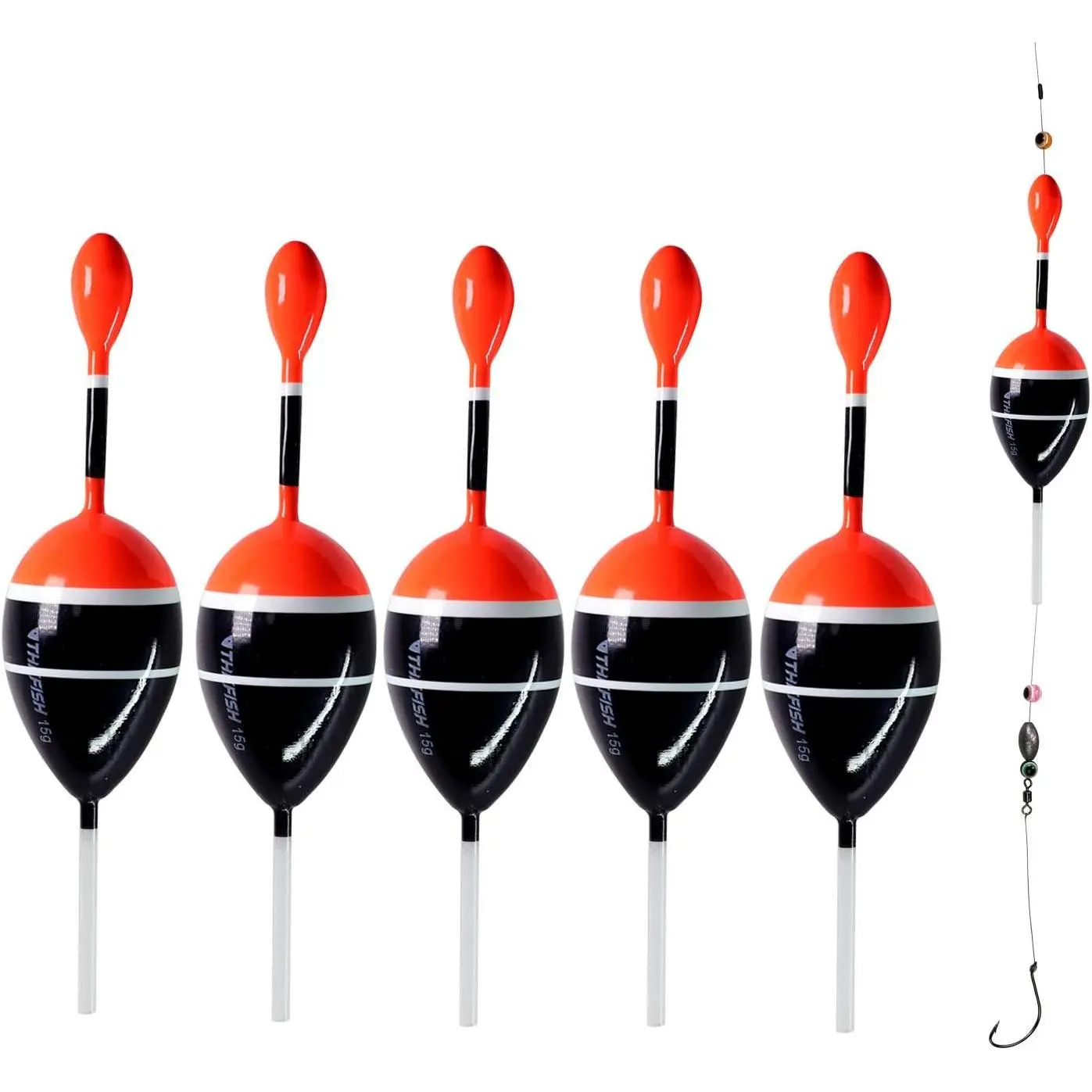 Fishing Floats Bobbers Slide Floats Balsa Fishing Bobber Slip Bobbers for Crappie Panfish Trout Bass (1/2oz 2"x5.28") (1/6 1.6"x4.8") 5 count