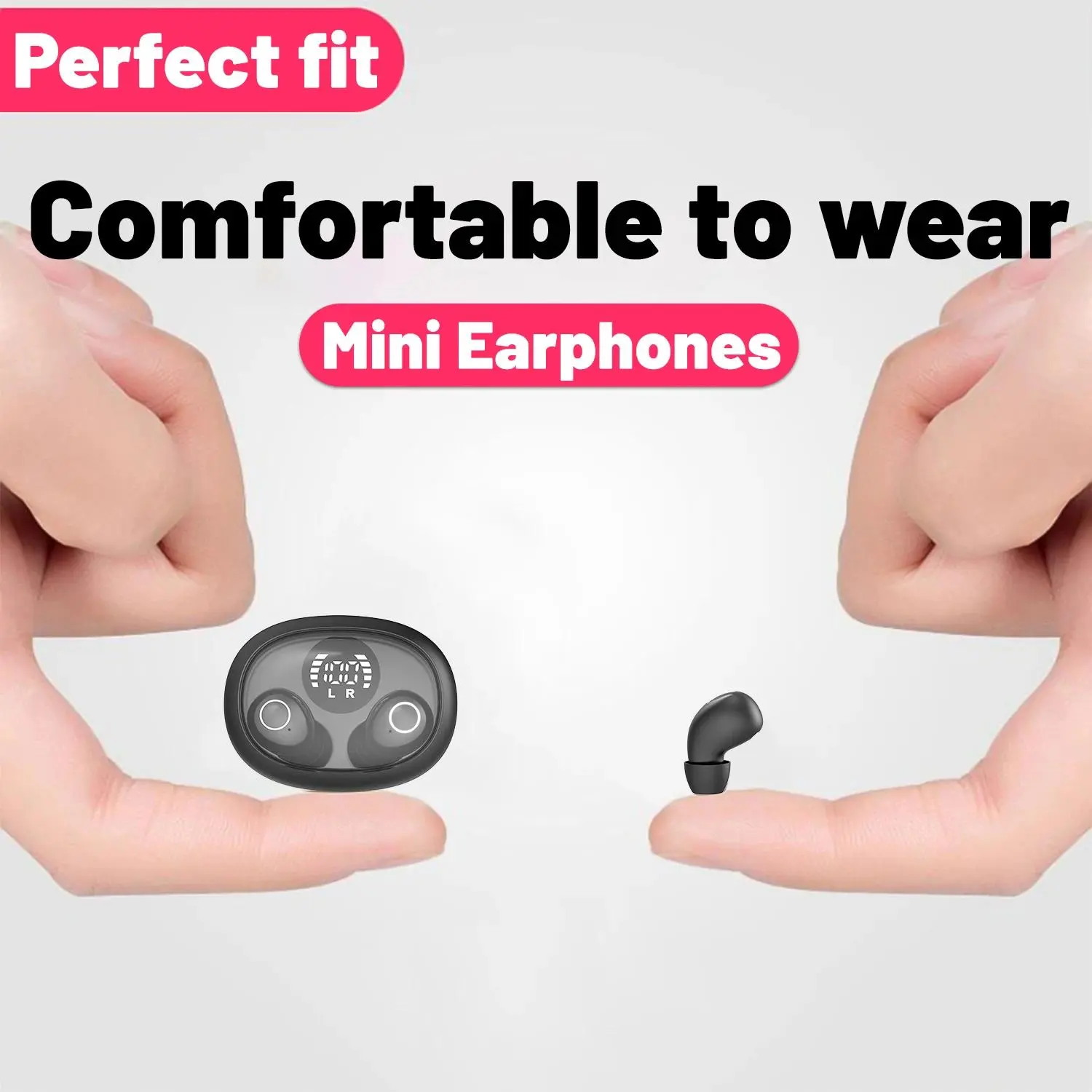 Wireless Earphone Mini and Compact Comfortable for Side Sleepers Bluetooth Earbuds with Automatic Pairing Stereo Sound Quality Daily Gift